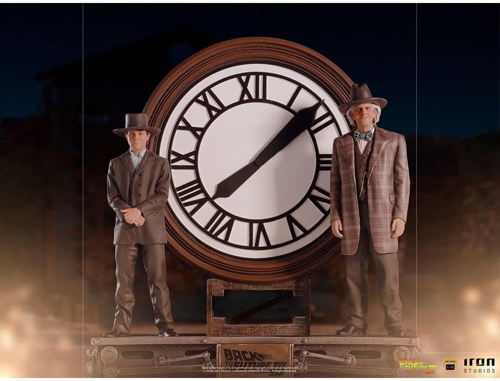 Iron Studios - Back to The Future - Art Scale 1/10 - Marty and Doc at The Clock Statue
