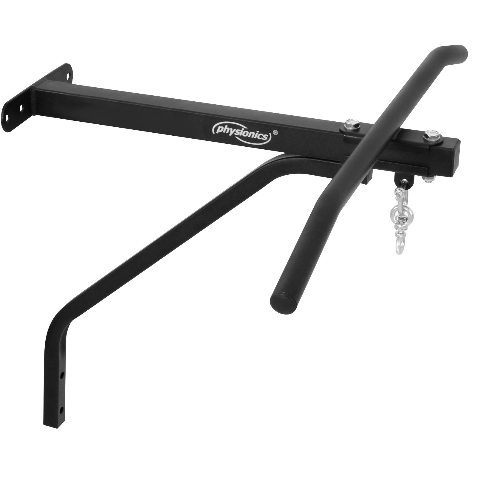 Physionics® Barra per Trazioni con Supporto da Sacco da Boxe - 2 in 1, Parete, Carico 100 kg - Sbarra di Sollevamento, Pull Up Bar, Staffa per Sacco Pugilato, Arti Marziali, MMA, Kick Boxing