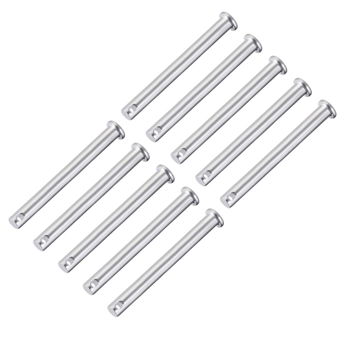 uxcell Single Hole Clevis Pins,8mm x 80mm Flat Head Zinc-Plating Steel 10Pcs