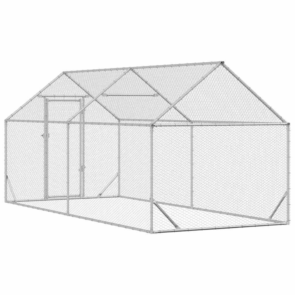 Genérico Jaula para Pollos Plateado 400x170x177cm Acero Galvanizado