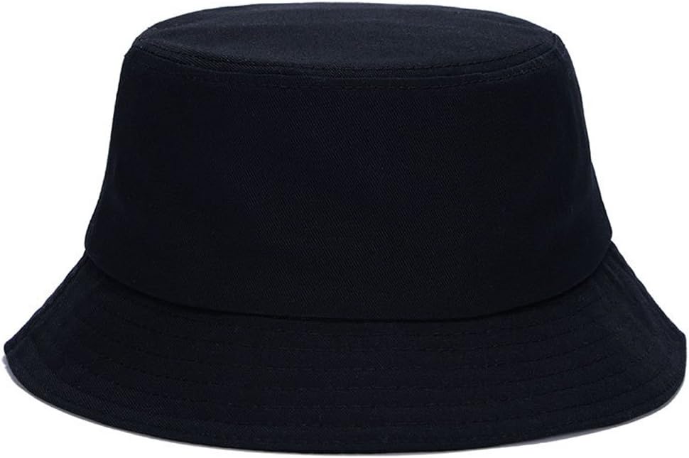 Unisex Outdoor Flat Top Bucket Hats Wide Brim Sun Protection Fisherman Caps Pure Color