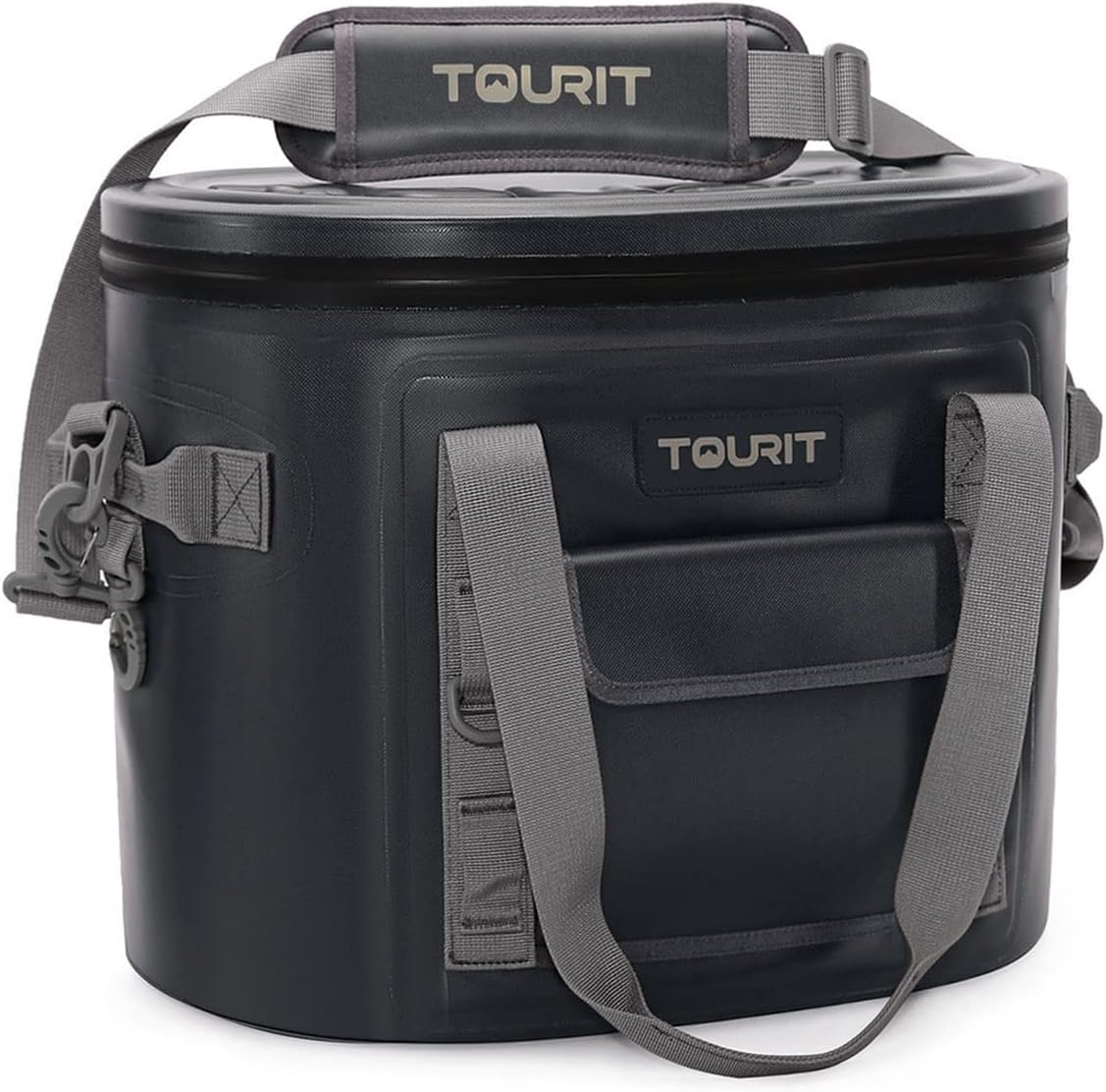 TOURIT Soft Cooler 30/20 Cans Leak-Proof Soft Pack Cooler Bag Waterproof Insulated Soft Sided Coolers Bag with Cooler for Hiking, Camping, Sports, Picnics, Sea Fishing, Road Beach Trip dark gray 30cans