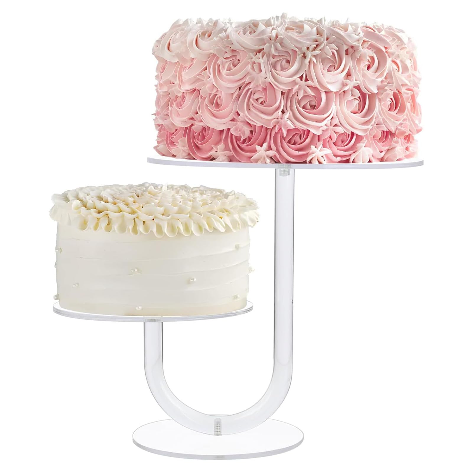 Soporte para Tartas Transparente Soporte Acrílico para Cupcakes De 2 | Organizador De Bandejas Para Exponer Tartas Para Bodas,Cumpleaños,Aniversarios