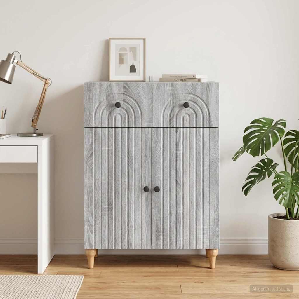 Aparador Sonoma gris elegante de 66 cm ideal para organizar el salón y el pasillo