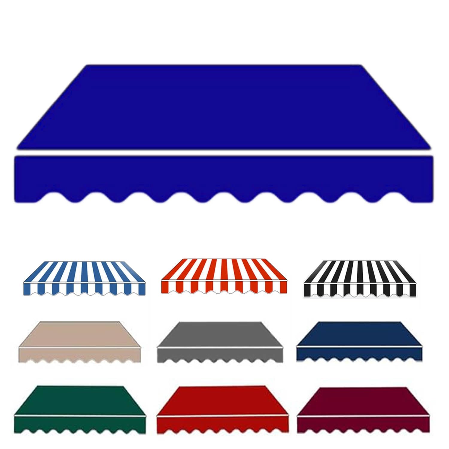 Pbwerigl Blau Awning Retractable Canopy, Resistant Polyester Awning Canopy, Protection, 2Pc(,19.6X11.5ft/6X3.5m)