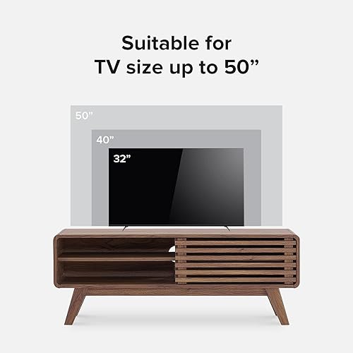 Miniatura 3 de mopio Ensley Soporte de TV, moderno de mediados de siglo para TV de 55/60/65 pulgadas, soporte de TV estilo granja, centro de entretenimiento con