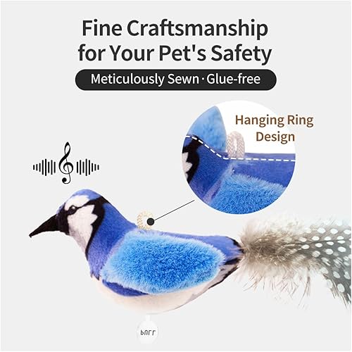 Miniatura 5 de Juguetes para gatos con hierba gatera, para aliviar el aburrimiento y aliviar los dientes y patadas, juguetes interactivos con sonido de chirrido