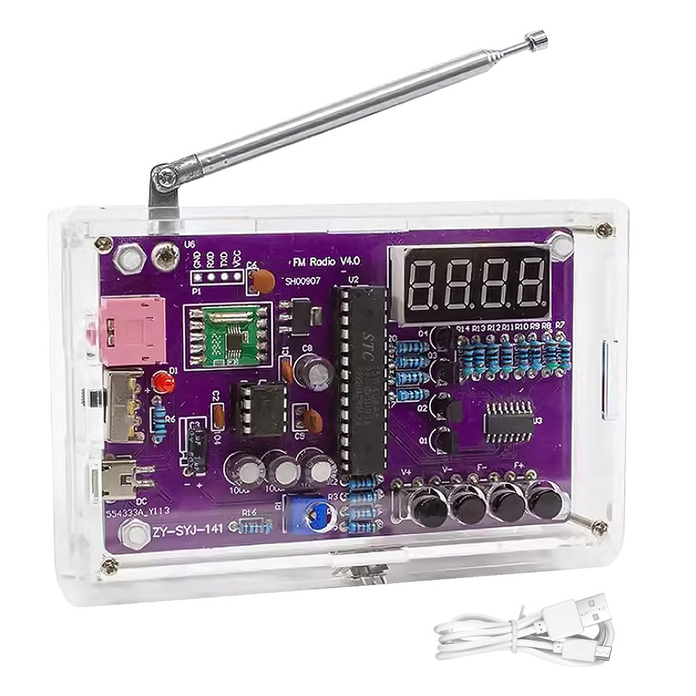 XEERUN FM Radio Kit Soldering Practice Kits, DIY Electronic Project Kit FM 87-108MHz, Electronics Kit FM with 2 Power Modes EK1989, Soldering Learning & Teaching for Kids Adults Beginners