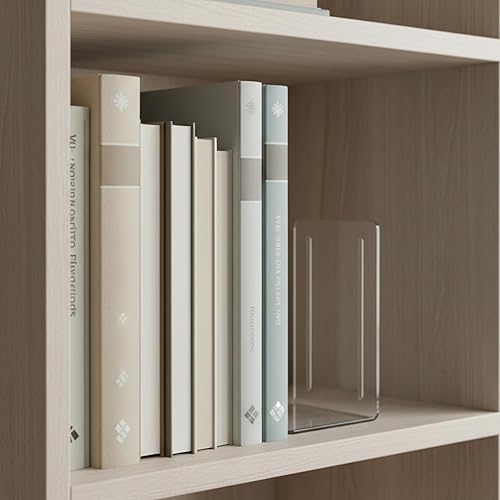 Miniatura 5 de Acrimet Sujetalibros 1 par, sujetalibros de plástico transparente para estantes o escritorio, soporte para libros para el hogar, oficina, Cristal