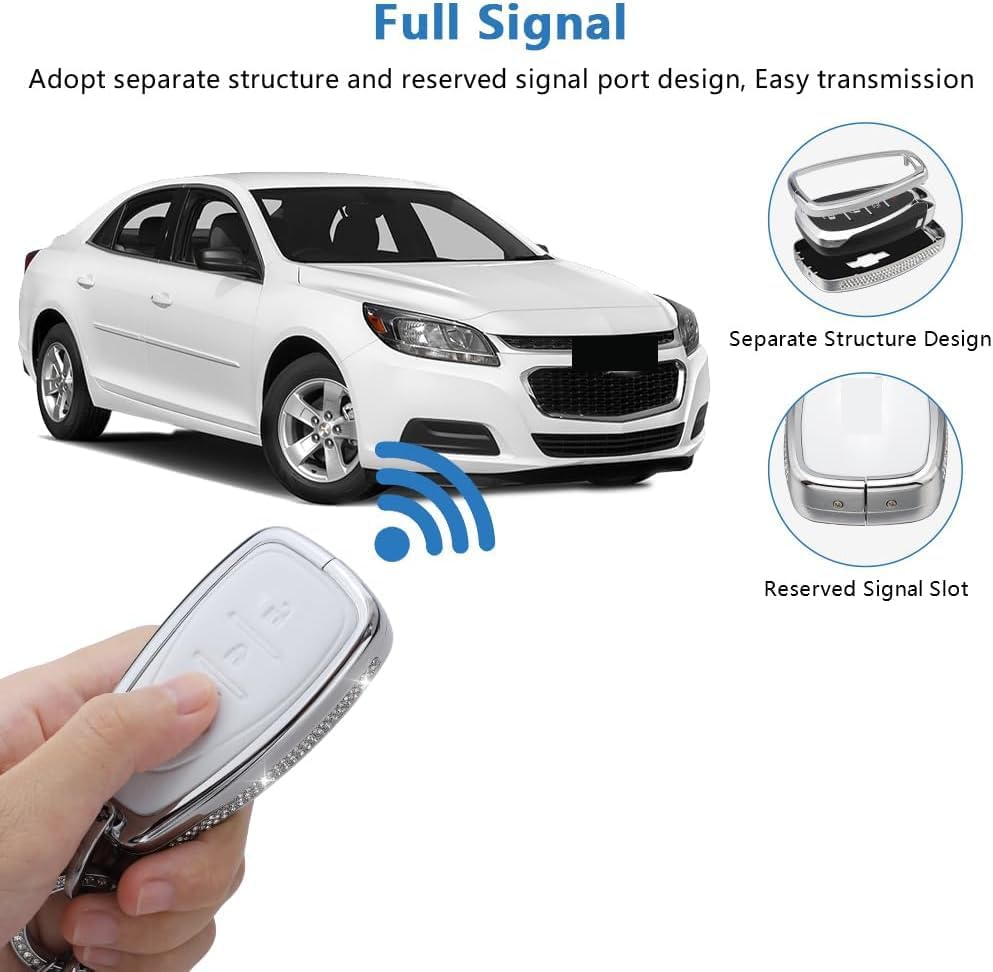 Miniatura 5 de PIFOOG Funda de llave para Chevy Chevrolet Malibu Blazer Camaro Equinox Traverse Bolt Trax Cruze 4 botones brillantes llaves de coche llavero