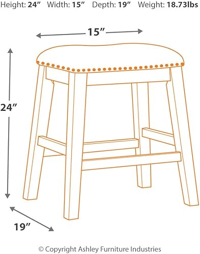 Miniatura 3 de Signature Design by Ashley Caitbrook Taburetes de bar de 24 pulgadas de altura de mostrador, juego de 4, color gris