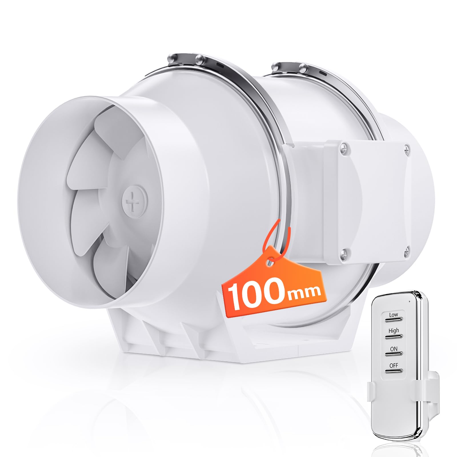 Ventilateur tubulaire 100 mm avec régulateur de vitesse