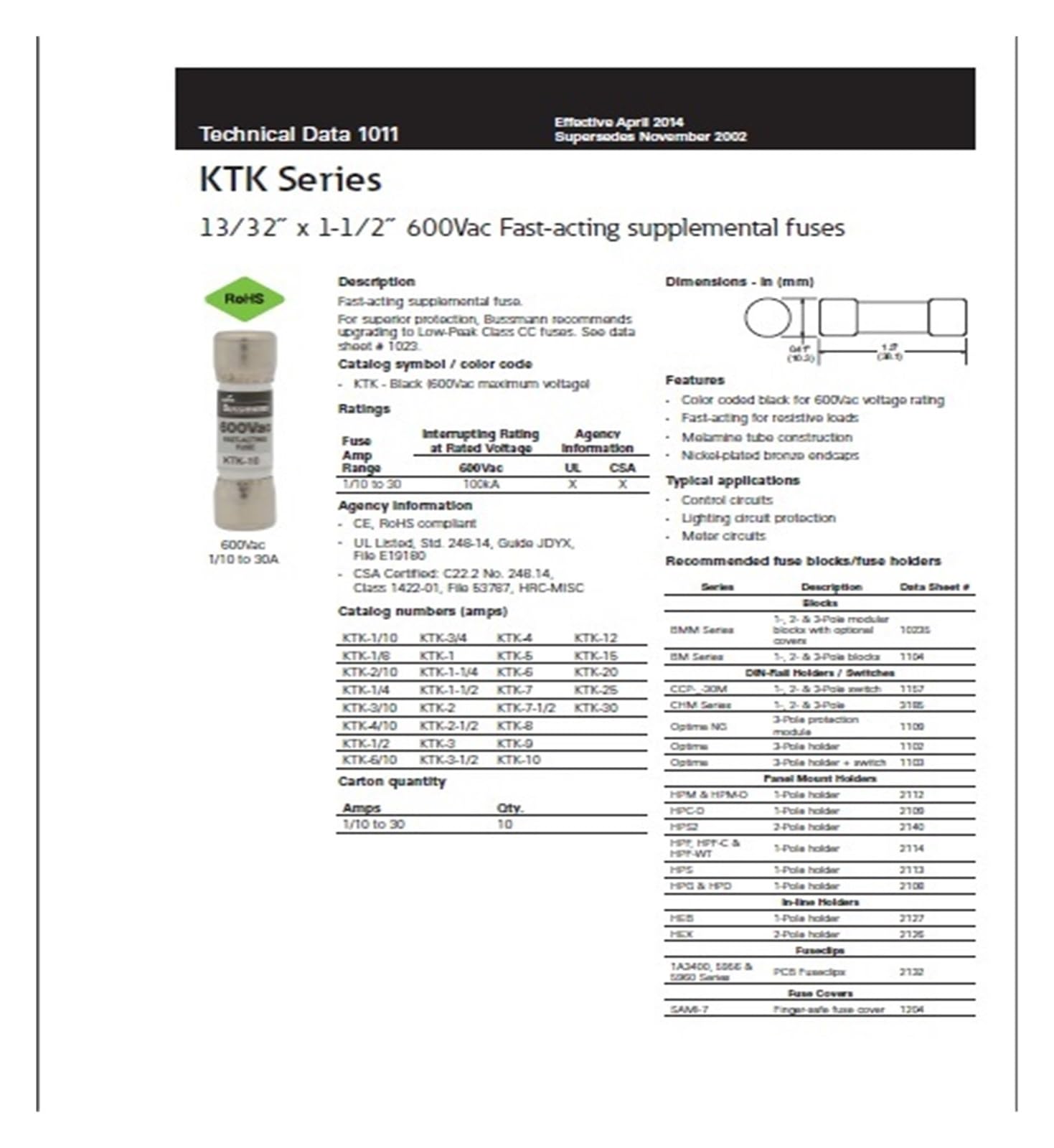 Fusible en céramique à Action Rapide, 5 pièces/lot, KTK-1 KTK-2 KTK-3 KTK-4 KTK-5 KTK-6 KTK-7 600V 1A 2A 3A 4A 5A 6A 7A, Taille: 10x38mm(5PCS KTK-2 2A)