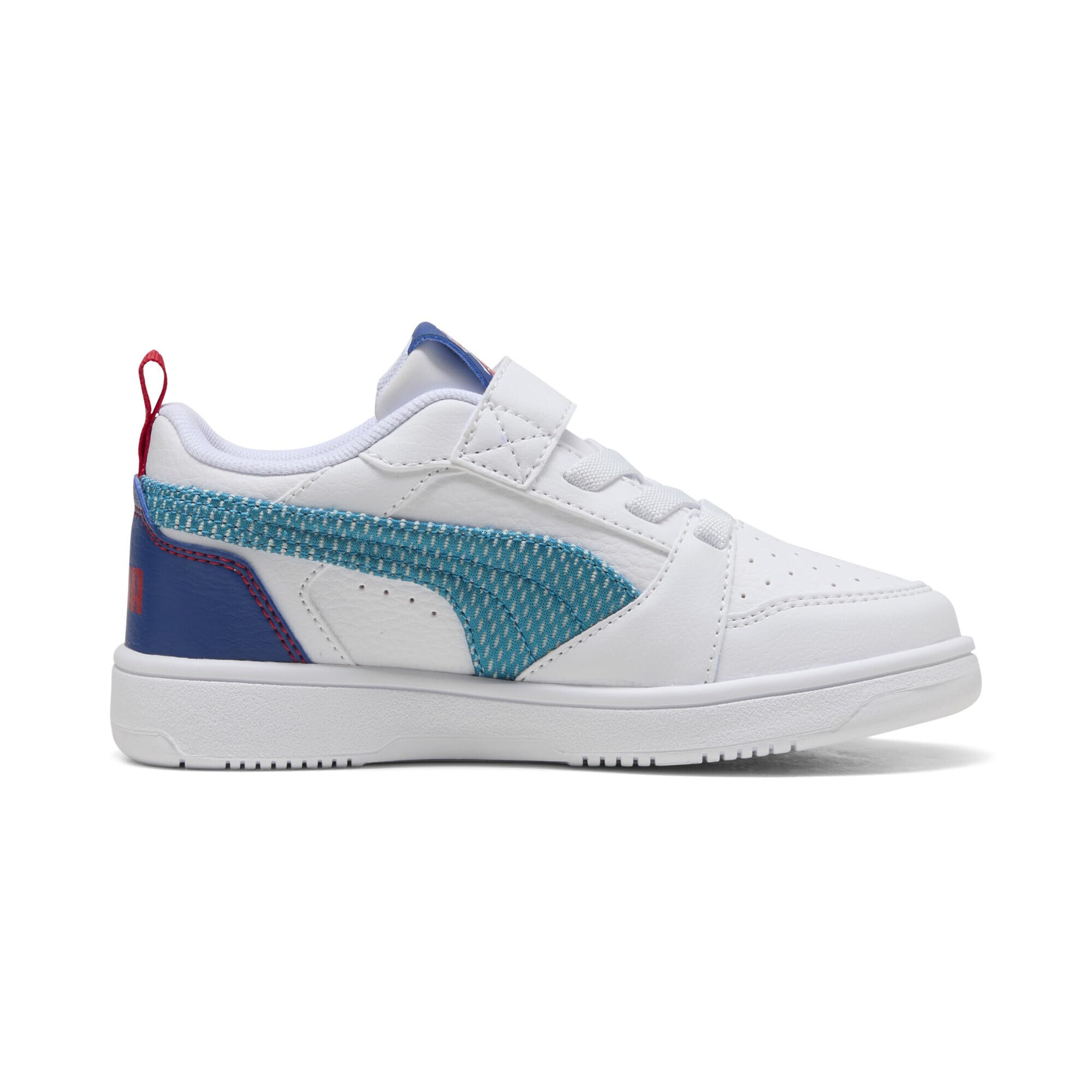 PUMA Unisex Çocuk Puma Rebound V6 Lo AC+ PS Spor Ayakkabı PUMA White-Blue-Clyde Royal 34