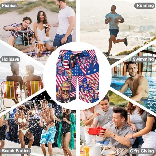 Men's Sports Beach Pants Trump Swim Trunks Cool Walk Short Soft Quick Dry Beach Shorts 6