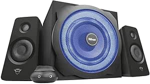 Trust Tytan Gaming Set Altoparlanti 2.1 con Subwoofer Illuminato LED Blu, Limited Edition, Nero