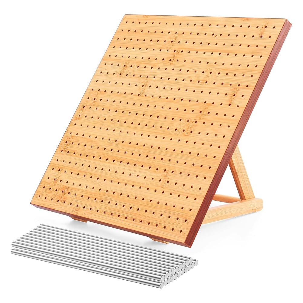 Planche de blocage pour tricot et crochet en bois avec tiges