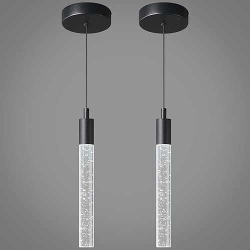 Miniatura 1 de Lámpara colgante moderna para isla de cocina, regulable, color negro, mini iluminación colgante para dormitorio, mesita de noche, lámparas colgantes