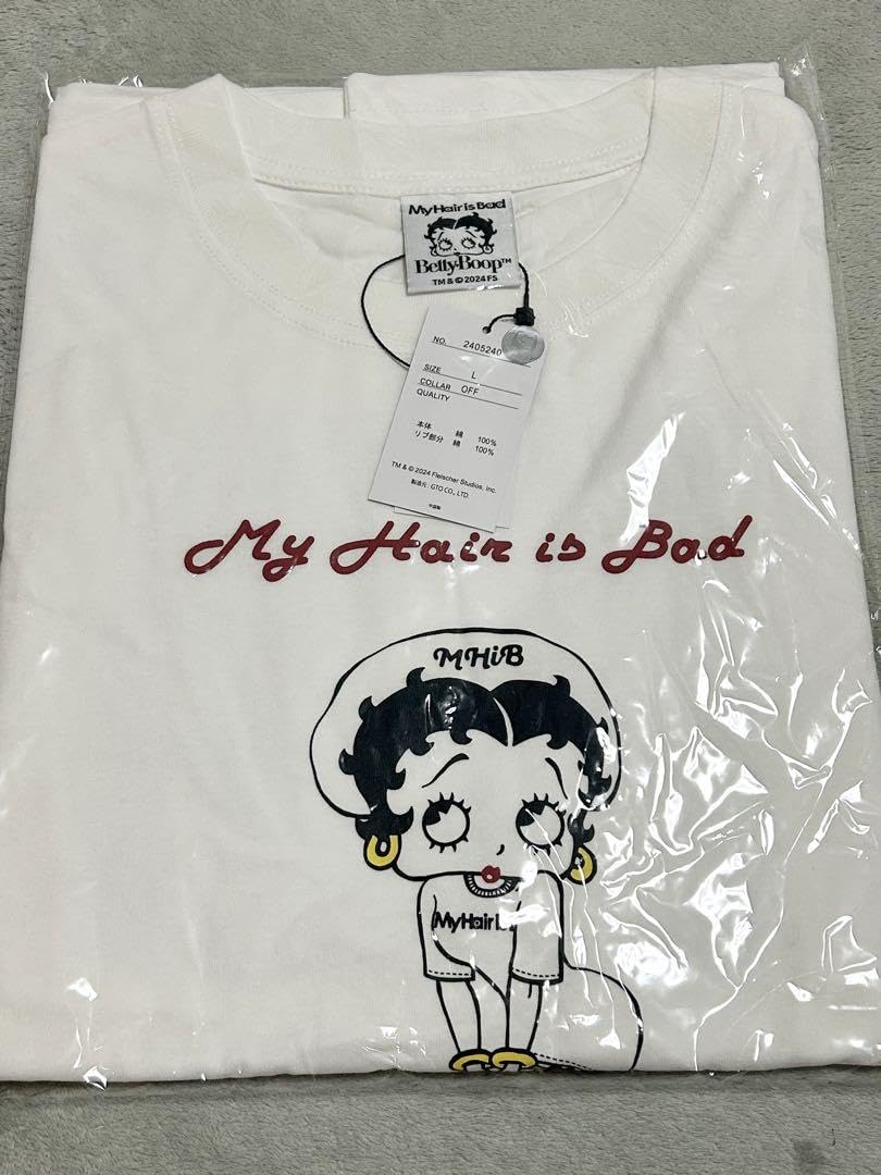 My Hair is Bad マイヘア Tシャツ ベティ 白 Lサイズ Amazon.co.jp: My Hair is マイヘア ベティー ベティ Tシャツ 白