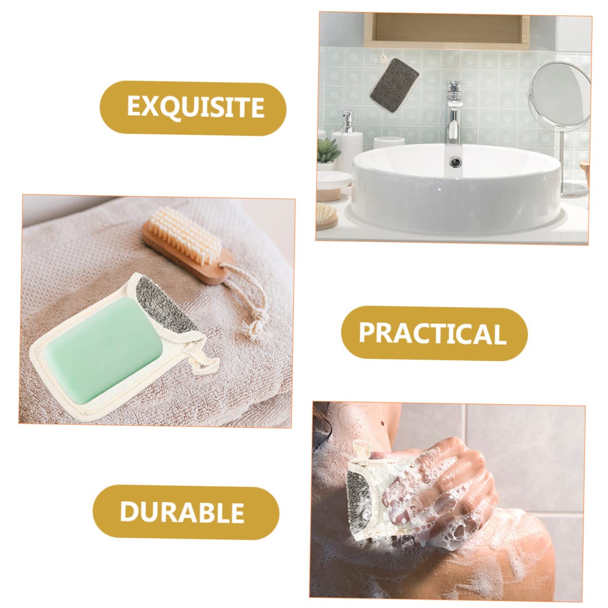 MAGICLULU 20 Stk Seifenbeutel schwarzem Leinen Körperwaschschwamm tragbarer Seifenbeutel sustainability bathroom storage Schwämme Badeschwamm Seifenbeutel für die Hausversorgung