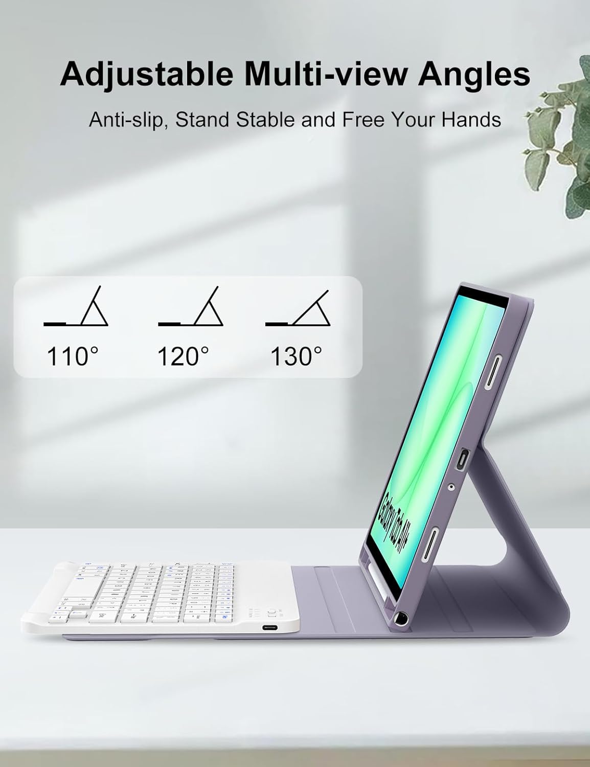 Keyboard Case for Samsung Galaxy Tab A11+ Plus 2025 & Galaxy Tablet A9+ Plus 11 Inch 2023 Case with Keypad, for Samsung Tab Keyboard A9+ with Pen Holder, Folio Case with Long Battery Life, Lavender