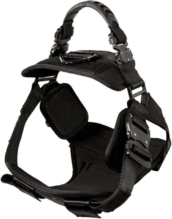 Tactical Dog Harness, Fusion Pets Trekker Adjustable, Large Black, TK-101