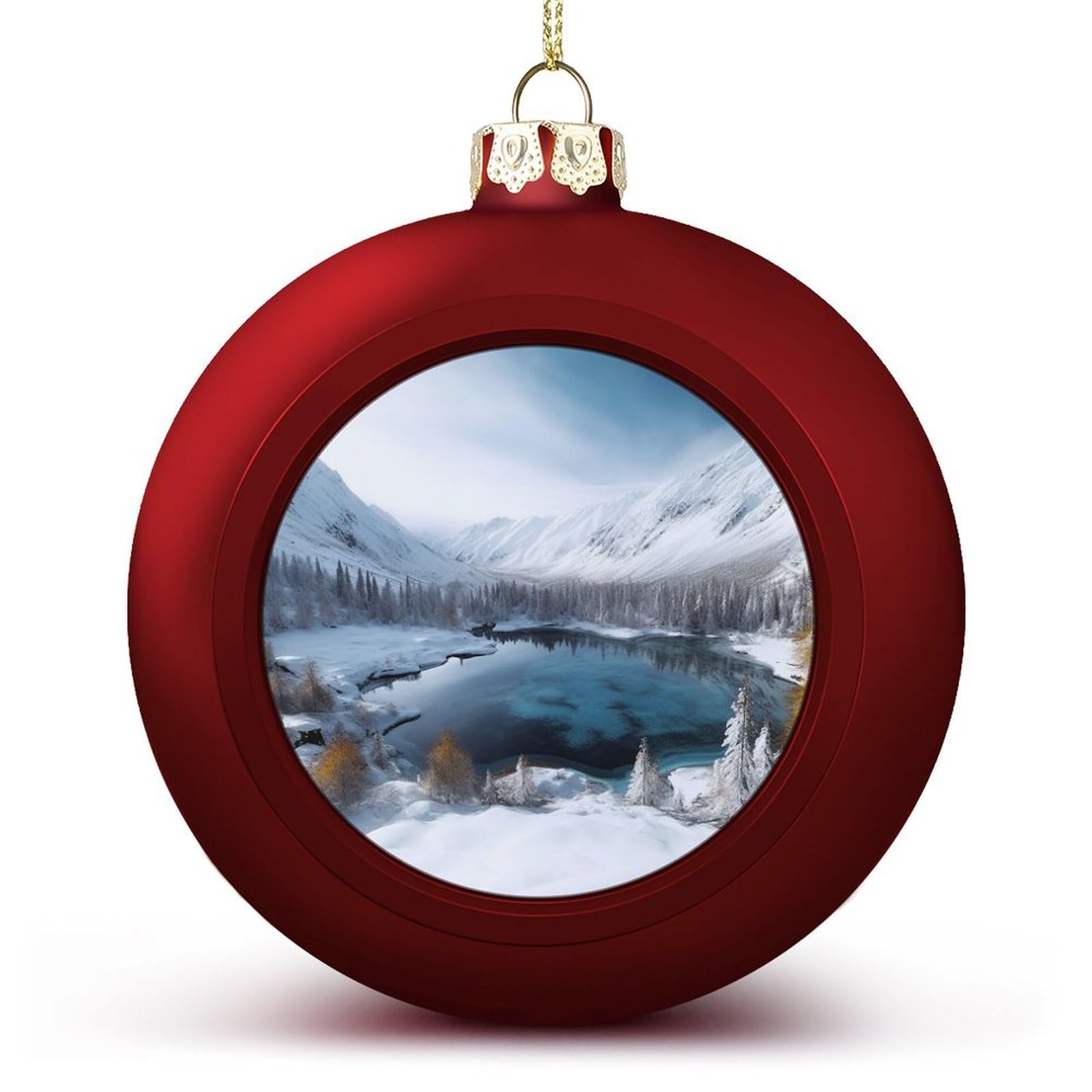 Décoration sapin de Noël incassable avec motif montagne enneigée pour fête et mariage d'hiver