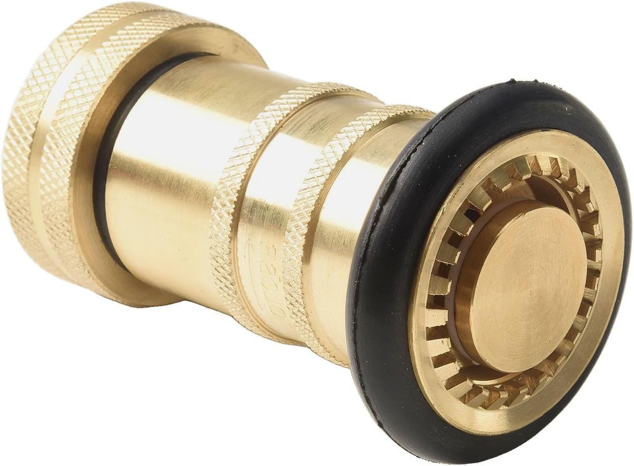 Fire Hose Brass Nozzle Spray with 1" NH/NST Thread, 100 psi 36 GPM Fog for Firefighting, Gardening, Car Washing, Outdoor Watering Equipment