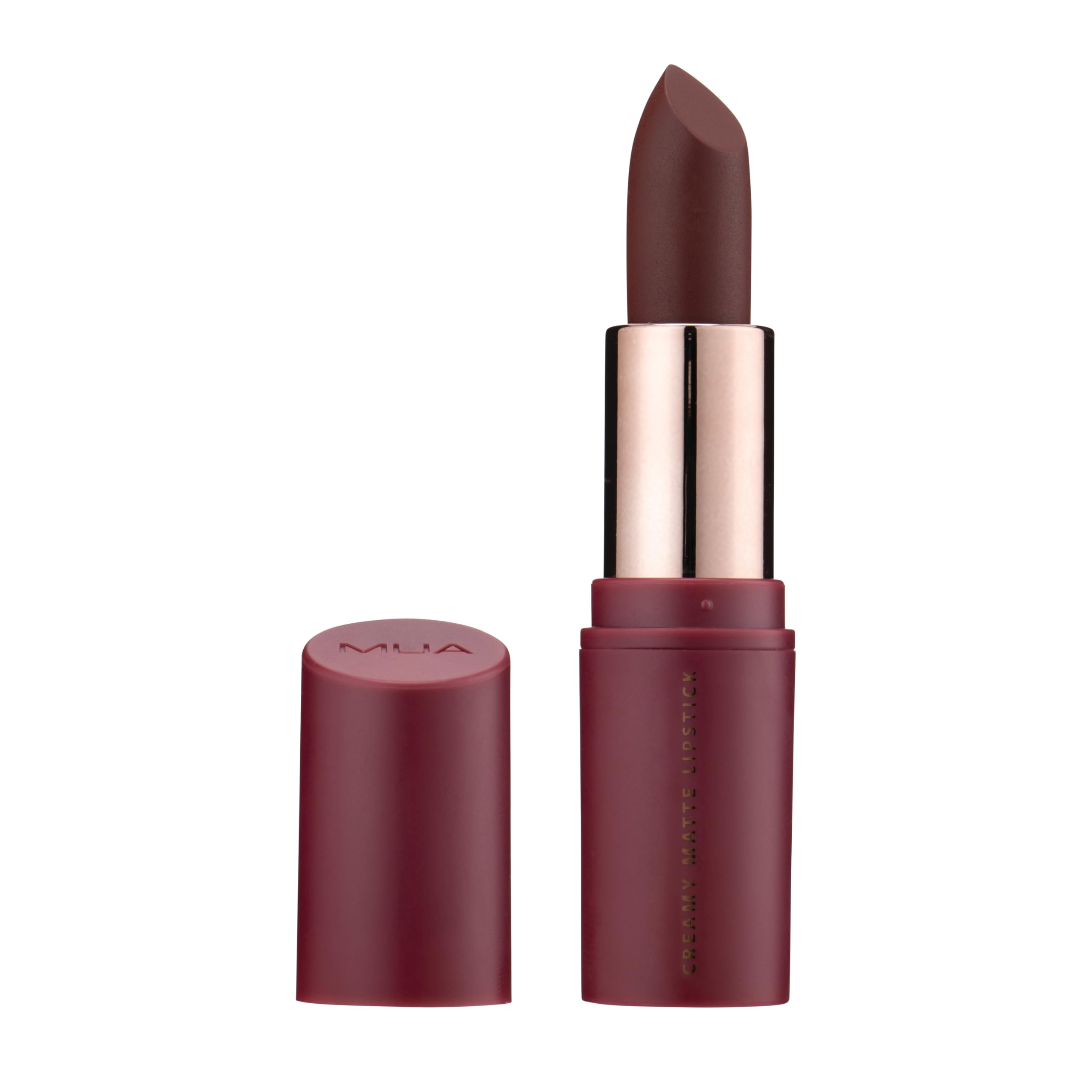 MUA Makeup Academy Creamy Matte Lipstick, Survivor (Plum), Highly Pigmented - Vegan & Cruelty Free (Pack of 1)