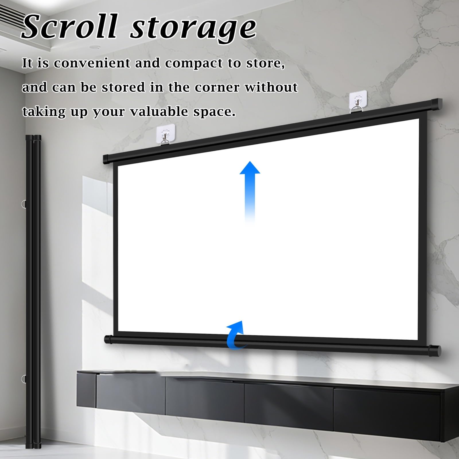 4K HD Schermo for Proiettore Da 30" 60" 72", Telo Proiettore Home Theater | AntiRughe 16:9 4:3 Schermo Di Proiezione A Parete, Tela Di Proiezione Campeggio Party Teatro Notti(72in 16:9)