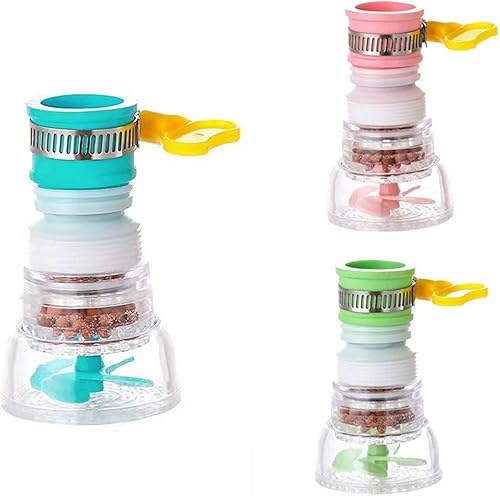 HUAFEI Grifo telescópico, filtro de agua para grifo de 720 grados hecho de goma de PVC suave, zeolita de carbono de bambú y carbono para boquillas