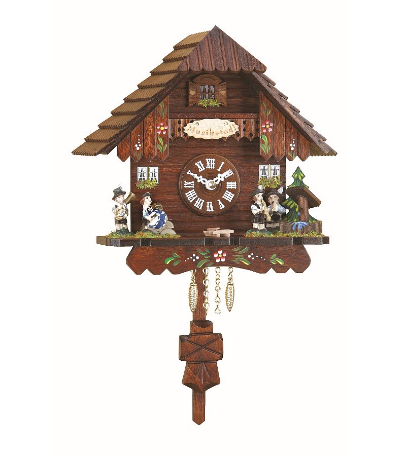 Reloj de cuco miniatura ISDD de cuarzo en madera pintada a mano el regalo decorativo ideal