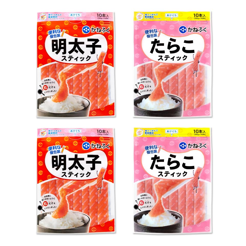 かねふく スティック 明太子＆たらこセット 無着色 ｜ 辛子明太ばらこ 明太子チューブ