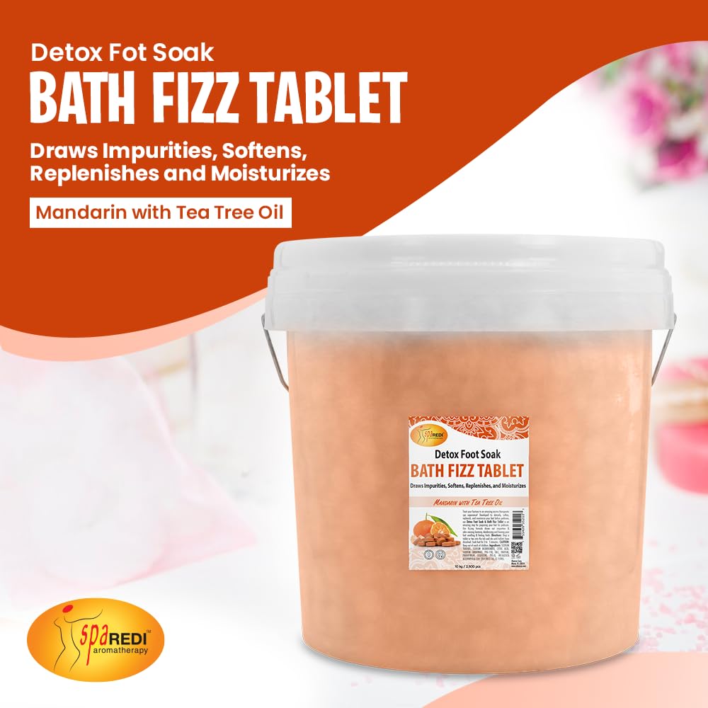 SPA REDI - Bath Fizz Tablets - Mandarin Scented - 2500 Tablets - 3 Gal Pail