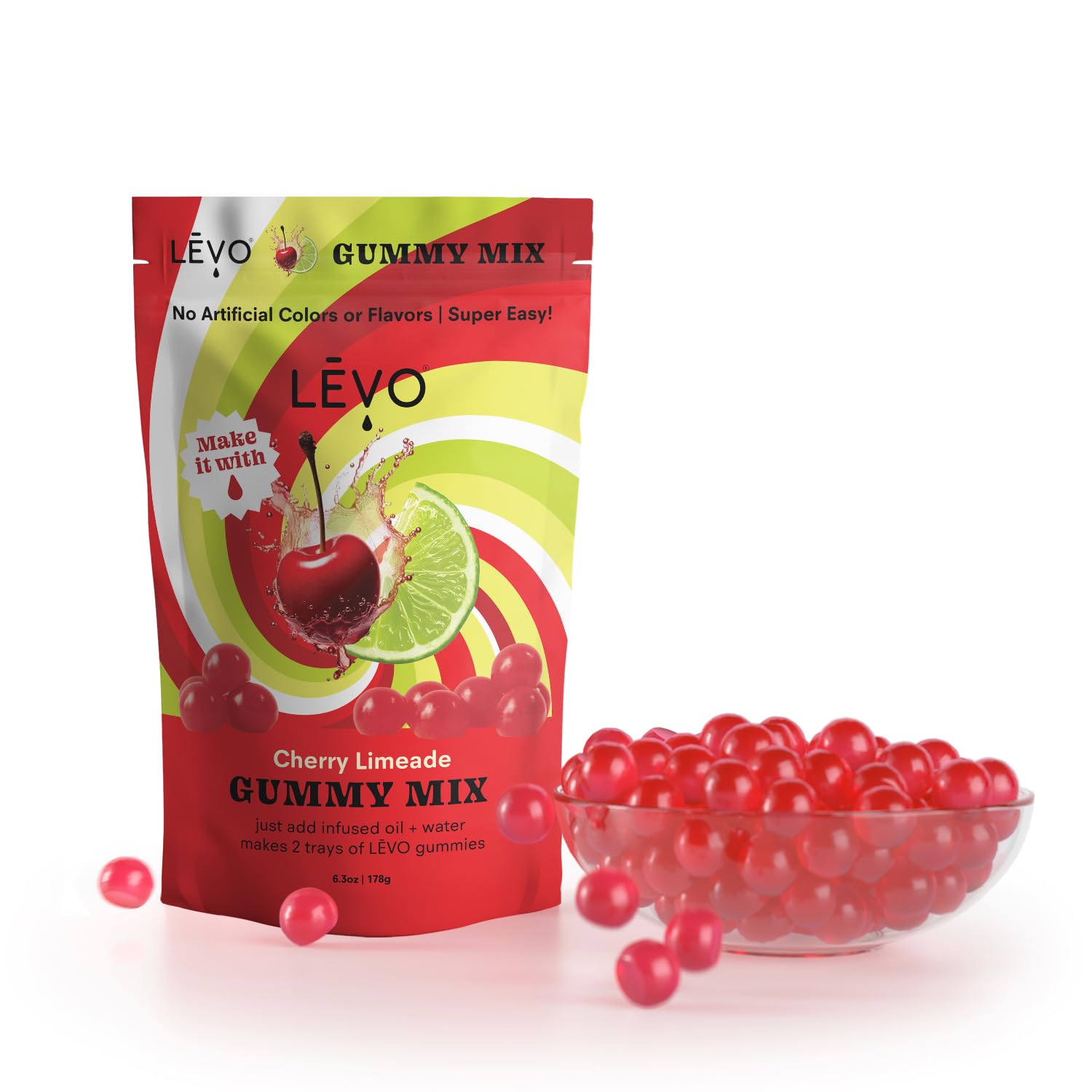 LĒVO Gummy Mix - Cherry Limeade - Make Your Own Infused Gummies - Each Bag Makes 64 Gummies - 1 Pack