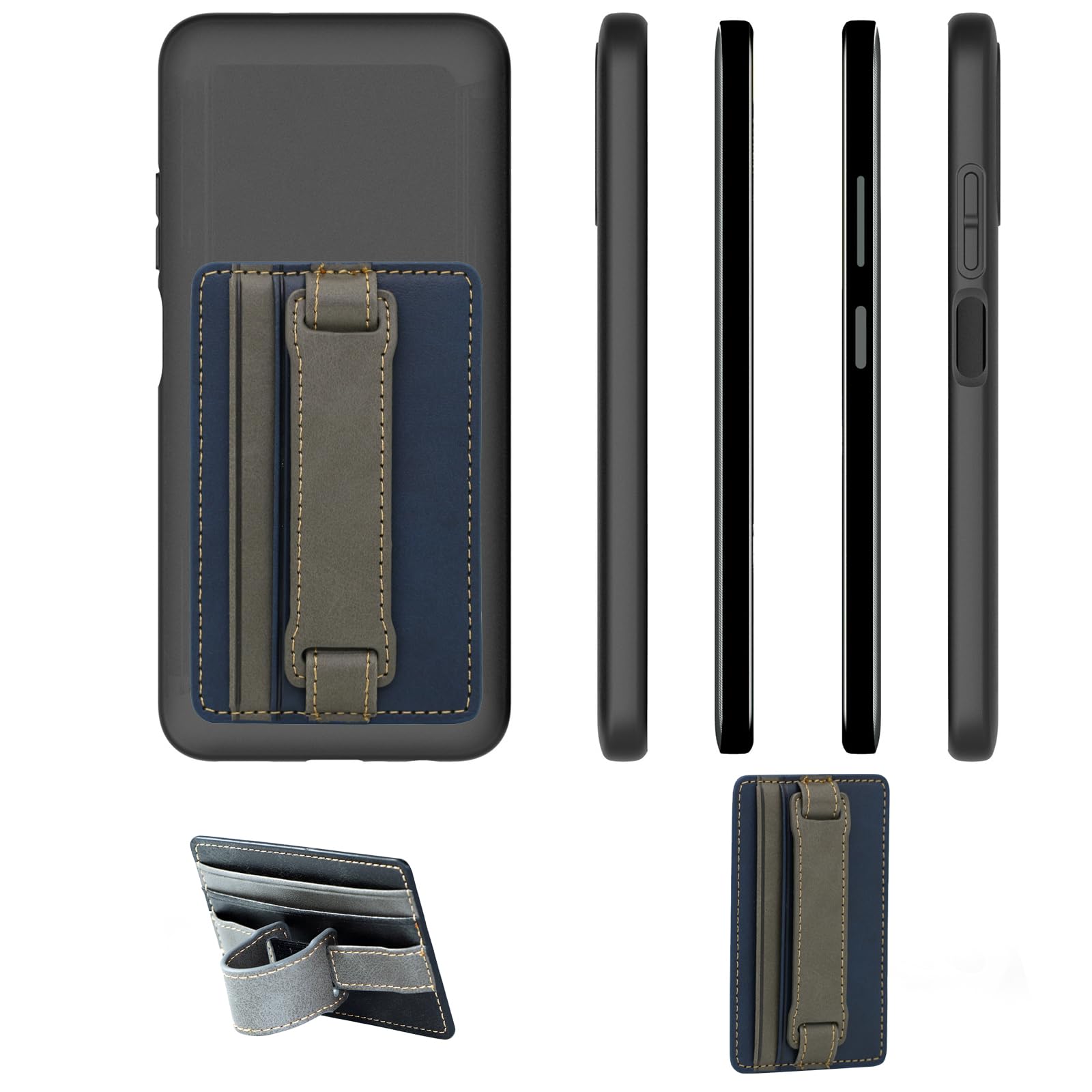 Cover Compatible with Realme GT7 5G Card Holder Kickstand 2 in 1【PU Leather+Phone Case】Shockproof Grey