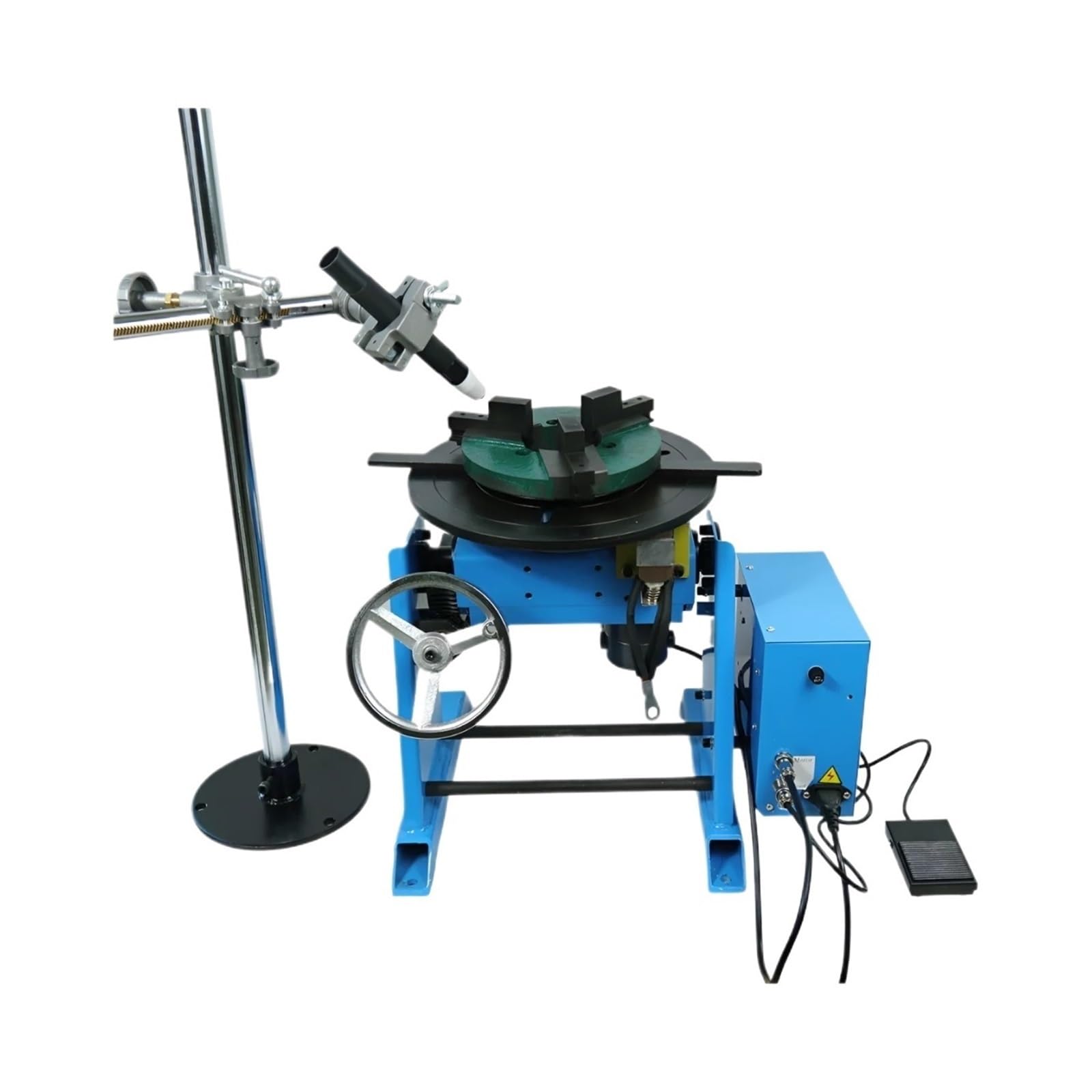 50KG Welding Positioner Turntable Rotator Brackets with Lathe Chuck Smooth Rotation(120W Motor)
