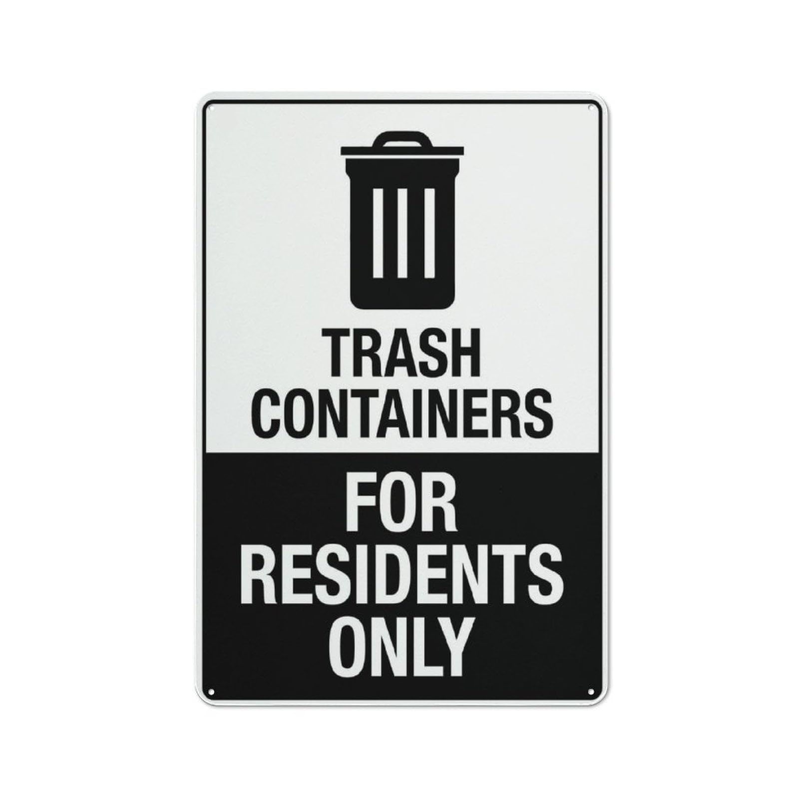 Trash Containers For Residents Only Retro Art Plaque Wall Decor Funny Gifts for Cafe Home Kitchen Garage Bathroom Farm Garden Bar Metal Posters Tin Sign 8x12 Inch