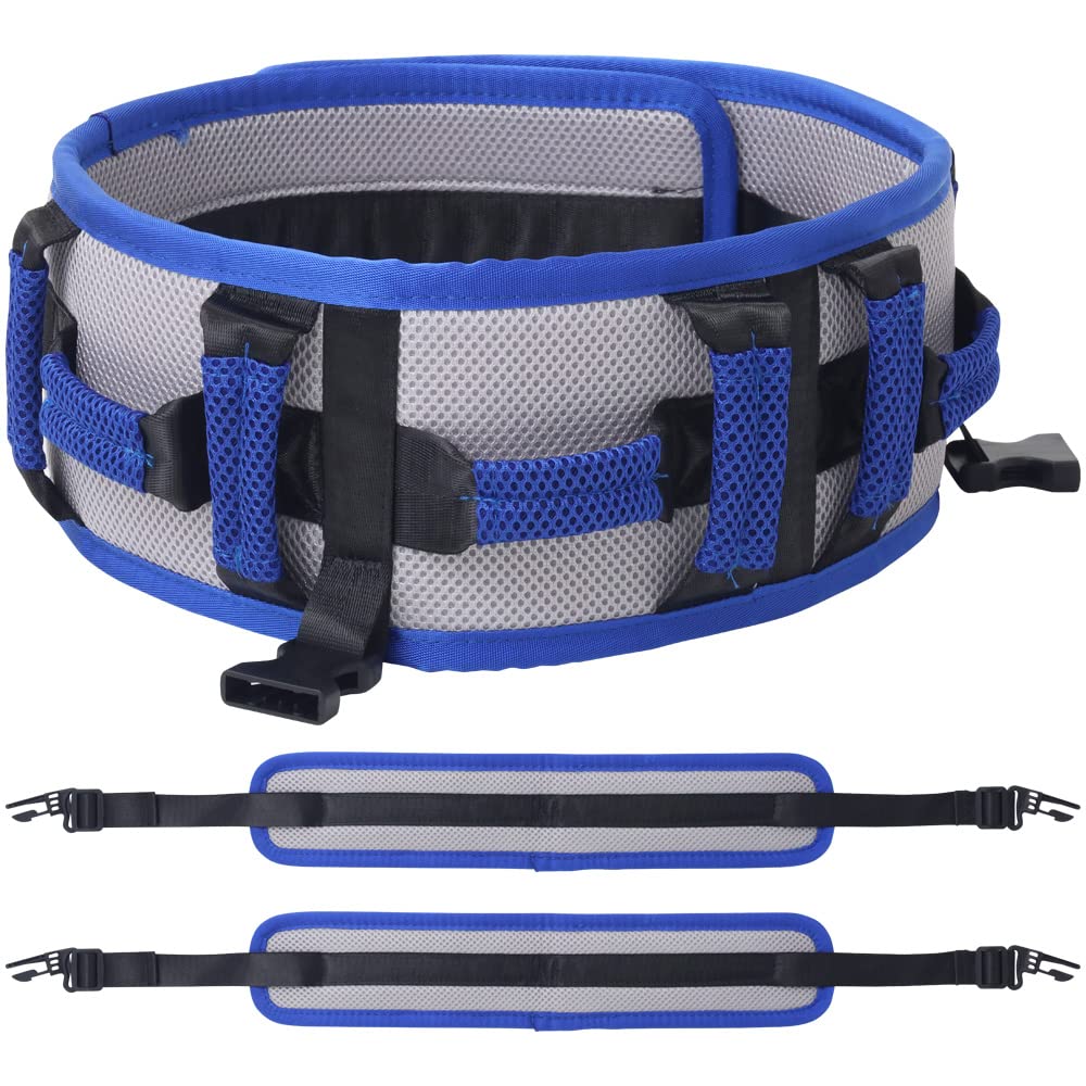 Japard Cinturón de ayuda al paciente para personas mayores con correas acolchadas para las piernas y asas acolchadas, cinturón de puerta para levantar personas mayores y pacientes, se adapta a cintura