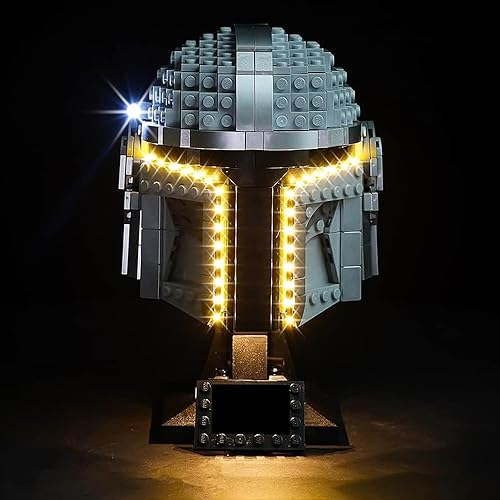 Kyglaring Kit de iluminación LED solo juego de luces diseñado para Lego Star Wars The Mandalorian Helmet 75328 Kit de modelo de construcción, sin