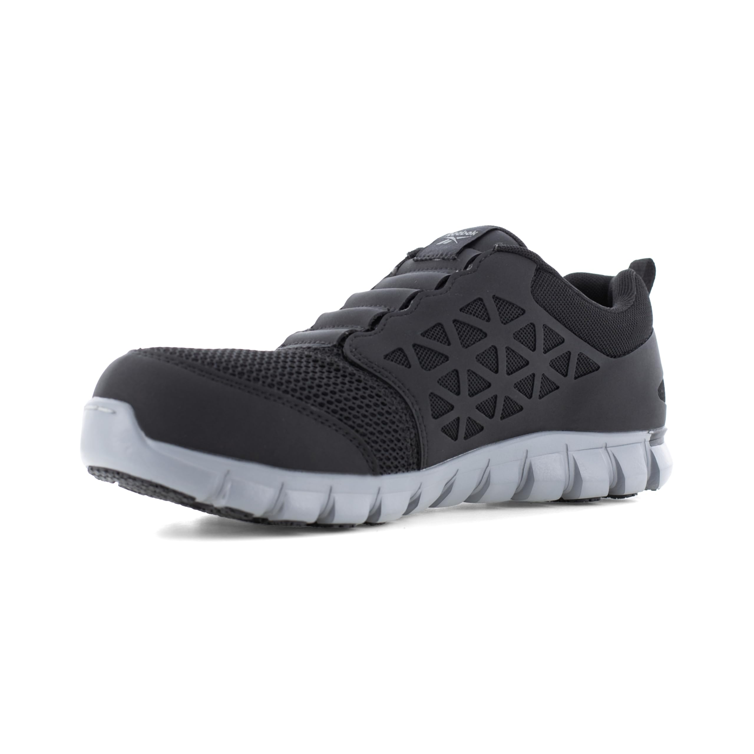 Reebok Work Men's Sublite Cushion Composite Toe Athletic Slip-on Work Shoe Black - RB4052