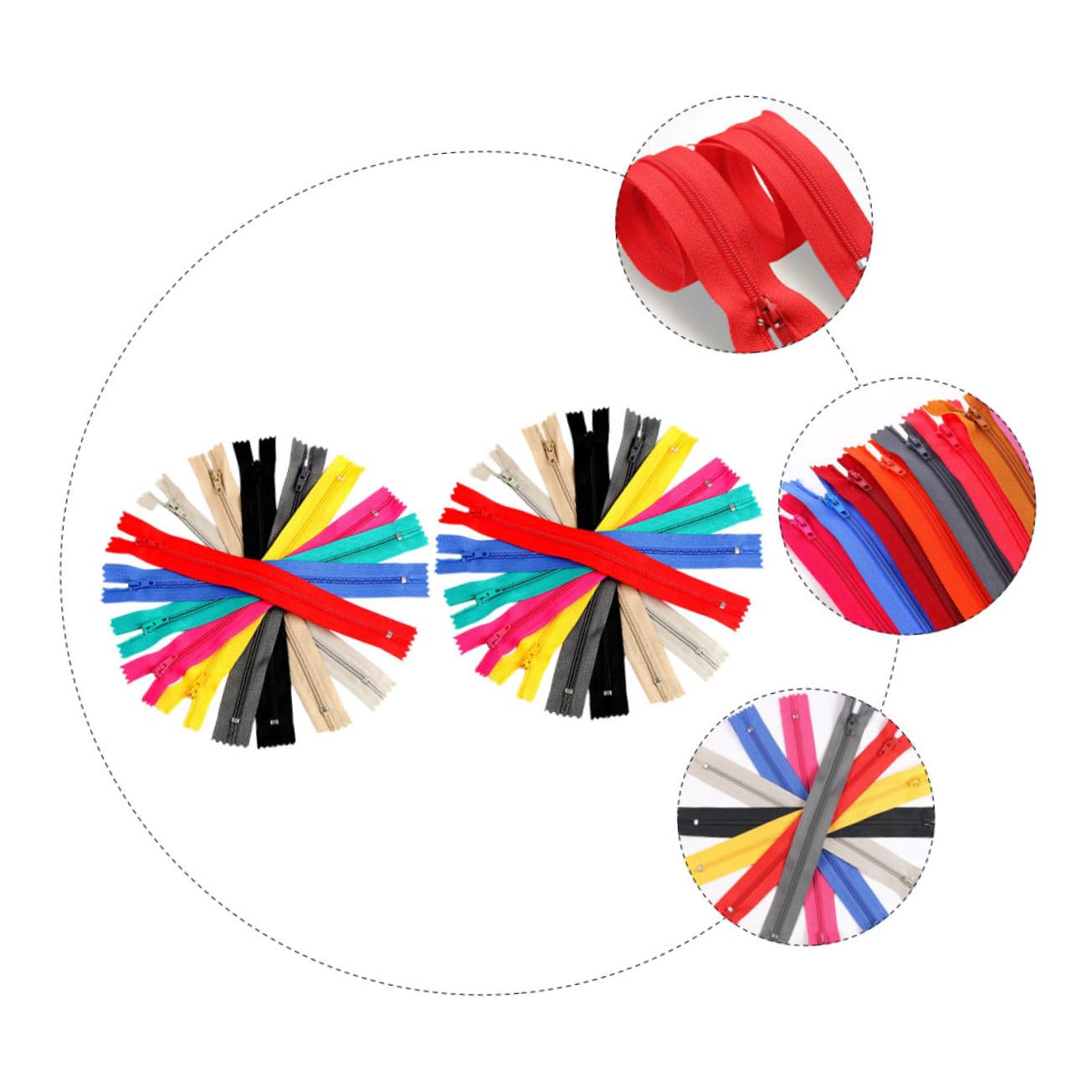 Cremallera de Nailon Colorida DIY para Ropa 2, 6x22, 5cm 100 Piezas