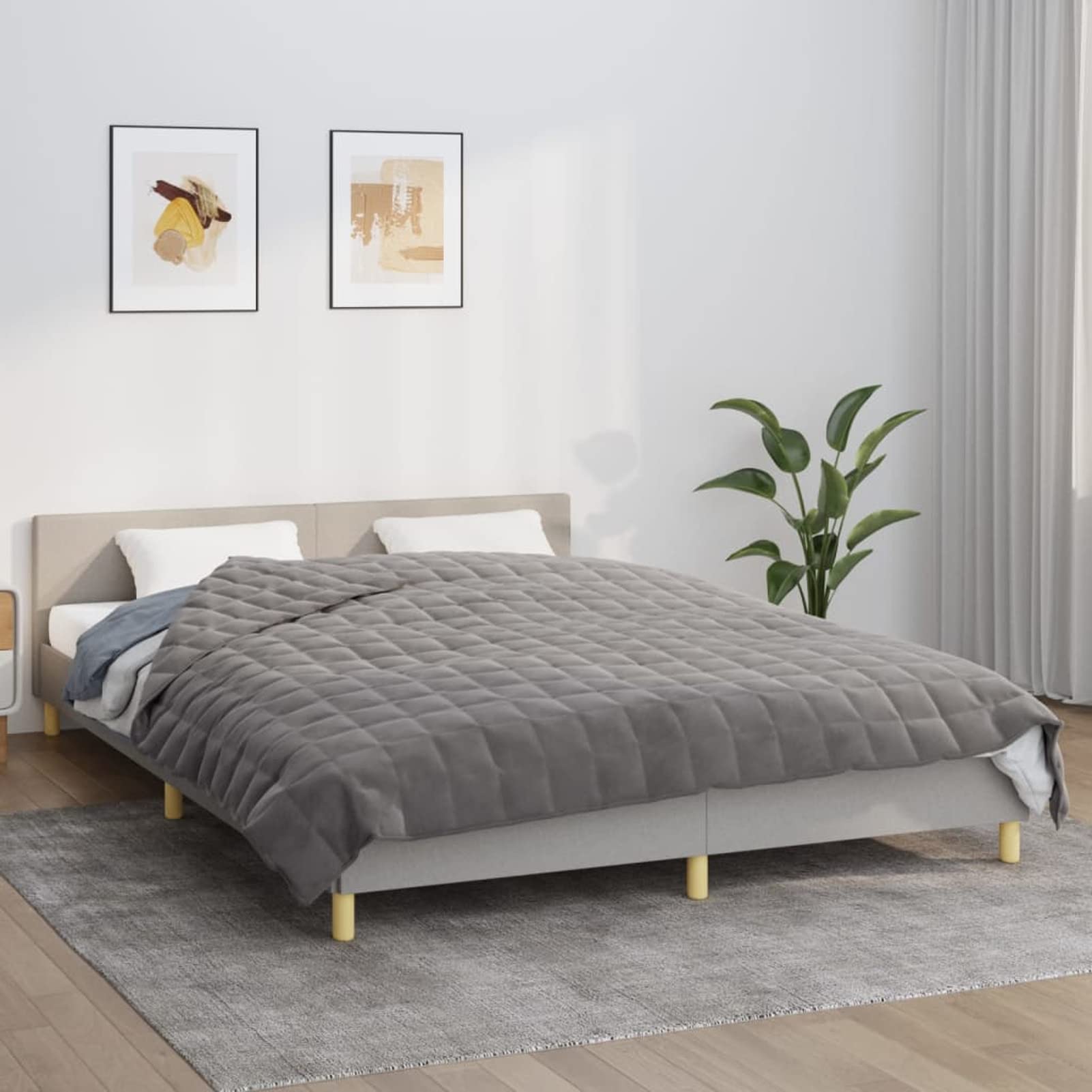 Gecheer Manta ponderada gris 200 x 225 cm 13 kg Tela-PLT1240