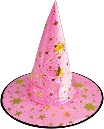 Sombrero de bruja de Halloween para niños, sombrero de mago de estrella, decoración de disfraz de cosplay, suministros de fiesta de Halloween