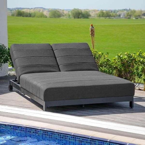 OUTLIV. Doppelliege Miami Aluminium Anthrazit/Flanelle