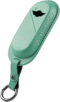 ontto Car Key Fob Cover Case Fit for Mini Cooper E/SE J01 Aceman J05 Countryman U25 Cooper S F65 F66 F67 2024 2025 Genuine Leather Vehicle Key Protector Full Protection, Blue