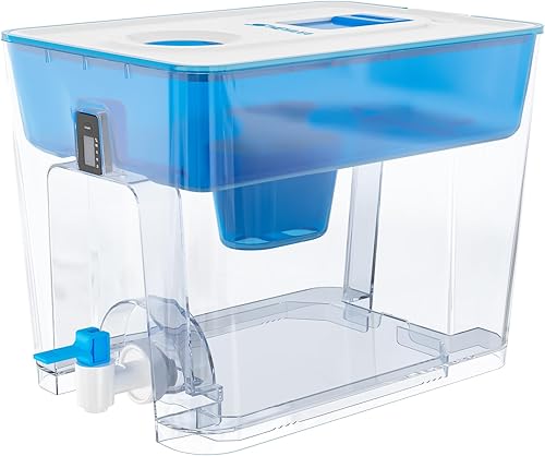 Dispensador de filtro de agua para grifo y agua potable, capacidad de 36 tazas, sin BPA, elimina flúor, cloro, plomo, productos químicos para siempre
