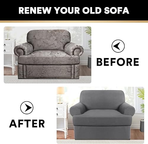 Miniatura 6 de Fundas elásticas para sofá de gama alta con fundas de cojín de asiento en T separadas, fundas de sofá jacquard de elastano, protector de muebles