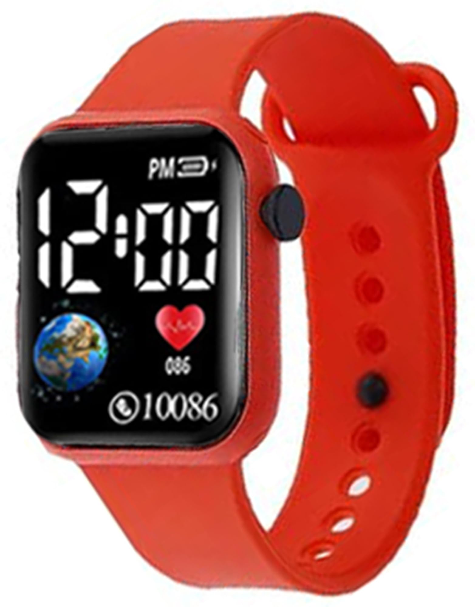 Acnos® Red Color Luminous LED Display Fashionable Children Kids Digital Watches Waterproof Sports Square Electronic Led Watch for Kids Boy Baby Girls Digital Watch for