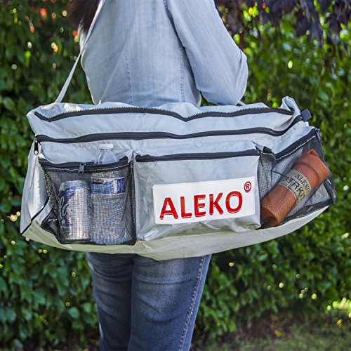Aleko Bsb250Gv2 Seat Cushion With Under Seat Bag With Pockets For 8 Or 9 Foot Inflatable Boats 33 X 8 Inches Gray #TOP6
